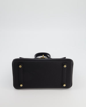Hermès Birkin 25 Retourne Bag in Noir Togo Leather with Gold Hardware