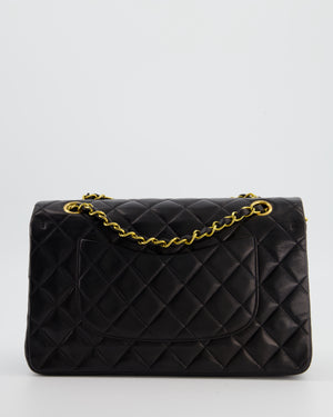 *AMAZING CONDITION* Chanel Black Vintage Medium Classic Double Flap Bag in Lambskin Leather with 24K Gold Hardware