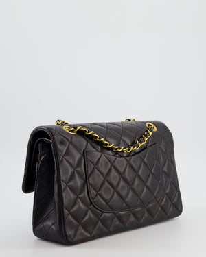 *AMAZING CONDITION* Chanel Black Vintage Medium Classic Double Flap Bag in Lambskin Leather with 24K Gold Hardware