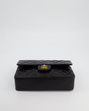 *AMAZING CONDITION* Chanel Black Vintage Medium Classic Double Flap Bag in Lambskin Leather with 24K Gold Hardware