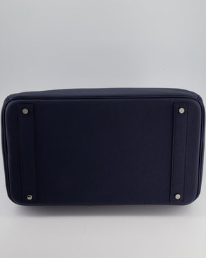 *RARE* Hermès HAC Bag 40 in Bleu Abysse Togo Leather With Palladium Hardware