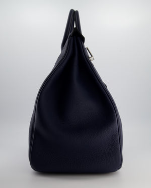 *RARE* Hermès HAC Bag 40 in Bleu Abysse Togo Leather With Palladium Hardware