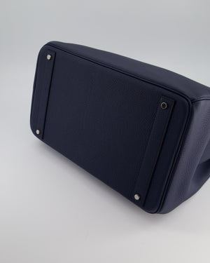 *RARE* Hermès HAC Bag 40 in Bleu Abysse Togo Leather With Palladium Hardware
