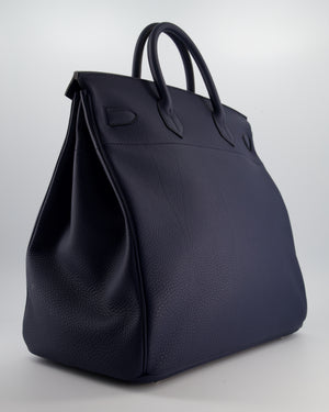 *RARE* Hermès HAC Bag 40 in Bleu Abysse Togo Leather With Palladium Hardware