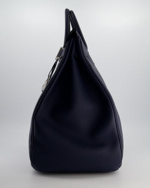 *RARE* Hermès HAC Bag 40 in Bleu Abysse Togo Leather With Palladium Hardware