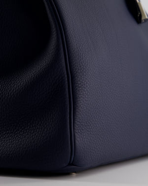 *RARE* Hermès HAC Bag 40 in Bleu Abysse Togo Leather With Palladium Hardware