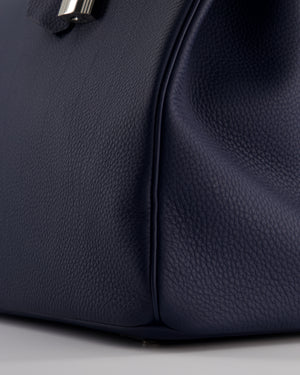 *RARE* Hermès HAC Bag 40 in Bleu Abysse Togo Leather With Palladium Hardware