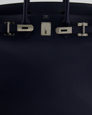 *RARE* Hermès HAC Bag 40 in Bleu Abysse Togo Leather With Palladium Hardware