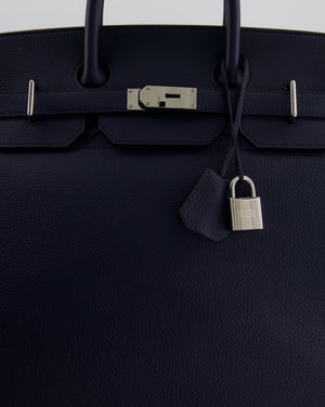 *RARE* Hermès HAC Bag 40 in Bleu Abysse Togo Leather With Palladium Hardware