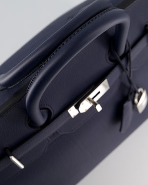 *RARE* Hermès HAC Bag 40 in Bleu Abysse Togo Leather With Palladium Hardware
