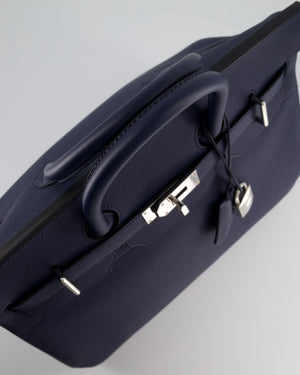*RARE* Hermès HAC Bag 40 in Bleu Abysse Togo Leather With Palladium Hardware