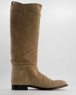 *HOT* Hermès Beige Sable Jumping Boots in Chèvre Velours with Palladium Buckle Size EU 39 RRP £2,300