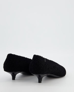 Chanel Black Pointed Metallic Kitten Heel Patent Toe Detail Size EU 38.5