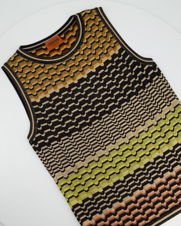 Missoni Brown Zig-Zag Vest Top and Skirt Set Size IT 40/44 (UK 8/12)