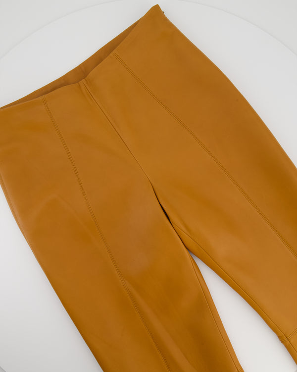 Loewe Brown Tan High-Rise Straight Leg Leather Trousers Size FR 38 (UK 10)