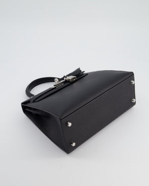 *RARE* Hermès Kelly 25 Sellier Bag in Noir Epsom Leather with Palladium Hardware