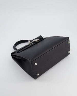 *RARE* Hermès Kelly 25 Sellier Bag in Noir Epsom Leather with Palladium Hardware