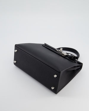 *RARE* Hermès Kelly 25 Sellier Bag in Noir Epsom Leather with Palladium Hardware