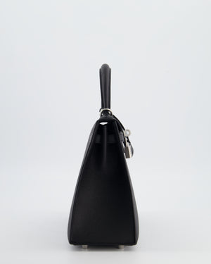 *RARE* Hermès Kelly 25 Sellier Bag in Noir Epsom Leather with Palladium Hardware