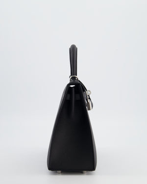 *RARE* Hermès Kelly 25 Sellier Bag in Noir Epsom Leather with Palladium Hardware