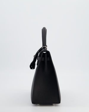 *RARE* Hermès Kelly 25 Sellier Bag in Noir Epsom Leather with Palladium Hardware