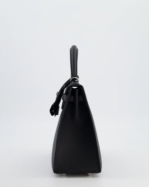 *RARE* Hermès Kelly 25 Sellier Bag in Noir Epsom Leather with Palladium Hardware
