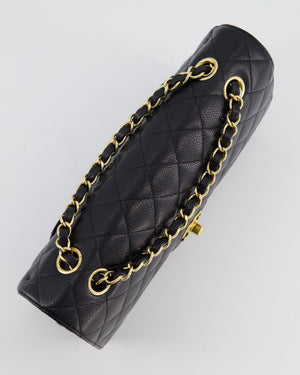 Chanel Black Medium Classic Double Flap Bag in Caviar Leather with Gold Hardware