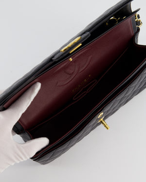 Chanel Black Medium Classic Double Flap Bag in Caviar Leather with Gold Hardware