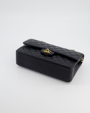 Chanel Black Medium Classic Double Flap Bag in Caviar Leather with Gold Hardware
