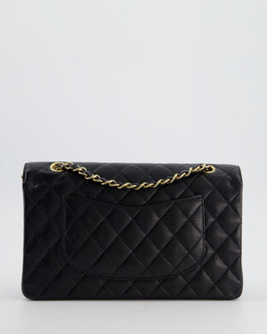 Chanel Black Medium Classic Double Flap Bag in Caviar Leather with Gold Hardware