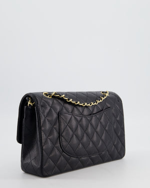 Chanel Black Medium Classic Double Flap Bag in Caviar Leather with Gold Hardware