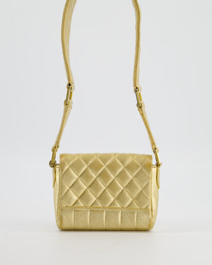 *RARE* Chanel Vintage Gold Metallic Lambskin Quilted Shoulder Bag with 24K Hardware