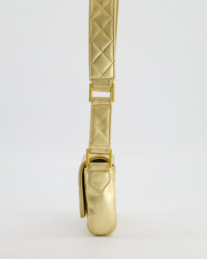 *RARE* Chanel Vintage Gold Metallic Lambskin Quilted Shoulder Bag with 24K Hardware