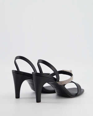 Hermès Black and Lizard Glamour 75 Heels with Palladium Kelly Buckle Size EU 38