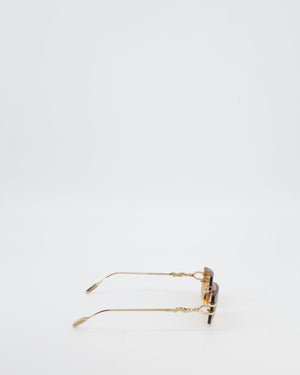 Chrome Hearts Square Gradient Sunglasses with Gold Detail