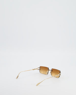 Chrome Hearts Square Gradient Sunglasses with Gold Detail