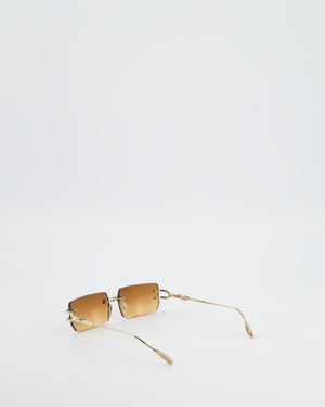 Chrome Hearts Square Gradient Sunglasses with Gold Detail