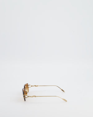 Chrome Hearts Square Gradient Sunglasses with Gold Detail