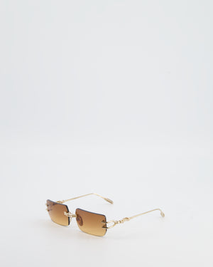 Chrome Hearts Square Gradient Sunglasses with Gold Detail