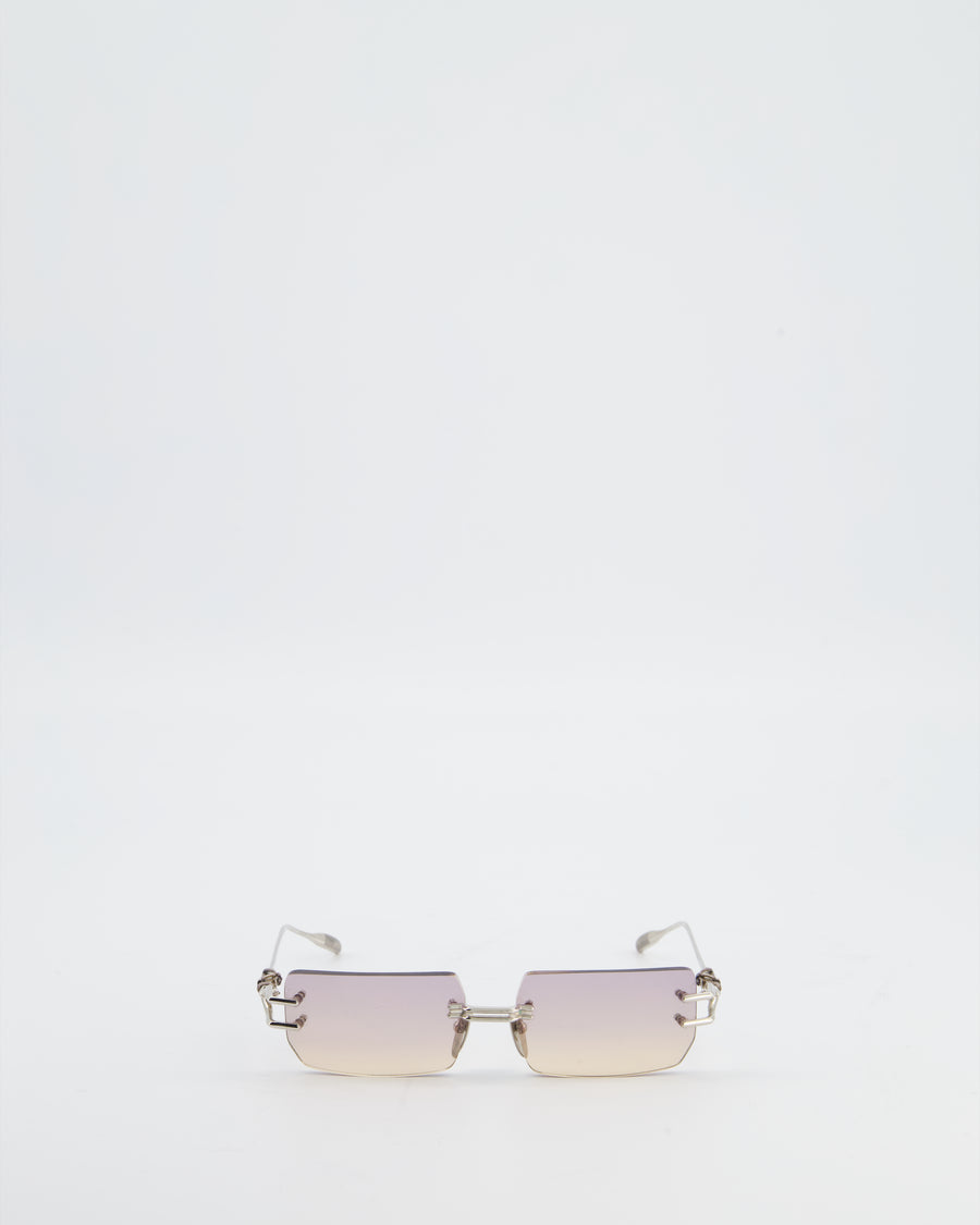 Chrome Hearts Square Gradient Sunglasses with Silver Detail