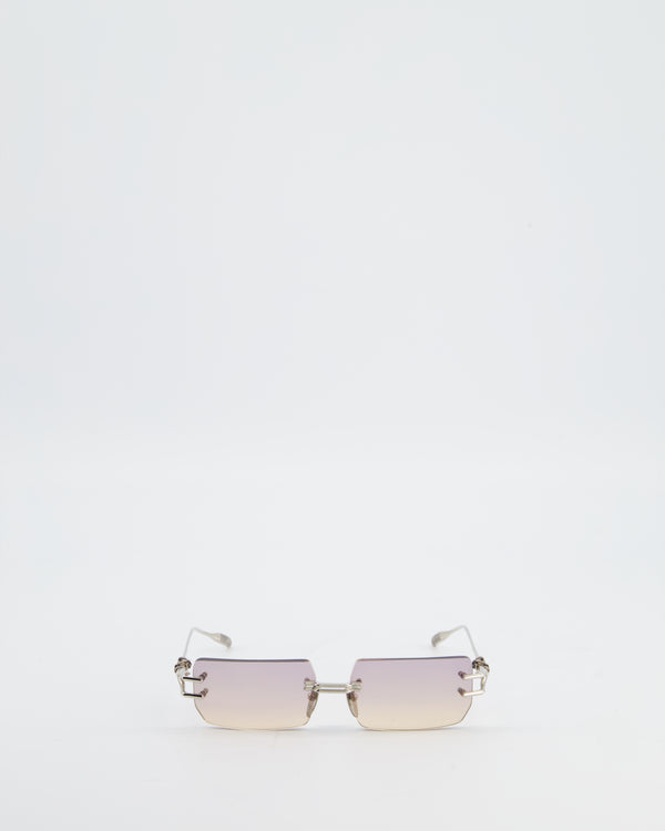 Chrome Hearts Square Gradient Sunglasses with Silver Detail