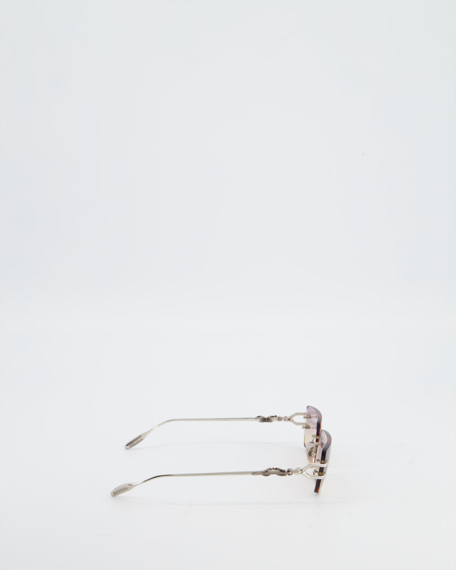 Chrome Hearts Square Gradient Sunglasses with Silver Detail