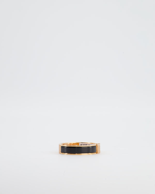 Hermès Clic H Noir Enamel Bracelet with Rose Gold Hardware Size PM RRP £590