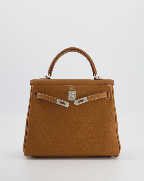 Hermès Kelly 25 Retourne Bag in Gold Togo Leather with Palladium Hardware