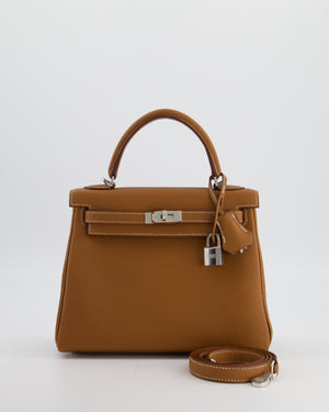 Hermès Kelly 25 Retourne Bag in Gold Togo Leather with Palladium Hardware