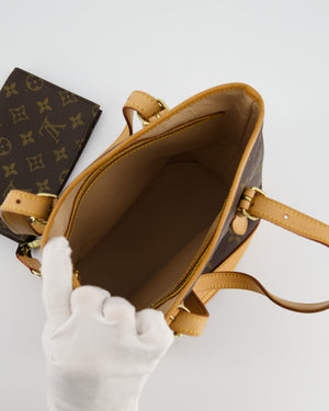 Louis Vuitton Petit Bucket Bag in Brown Monogram Canvas with Gold Hardware
