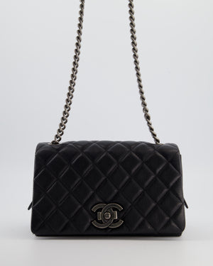 Chanel Black City Rock Bag in Goatskin Leather with Ruthenium Hardware