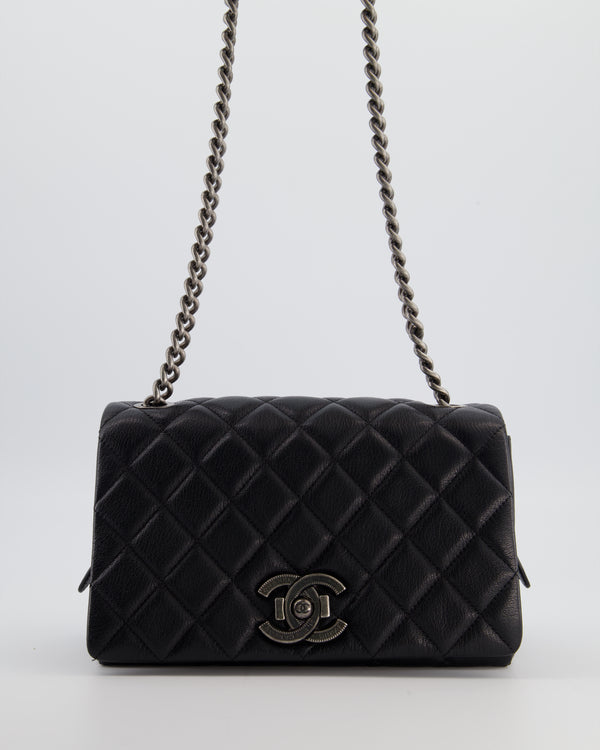 Chanel Black City Rock Bag in Goatskin Leather with Ruthenium Hardware