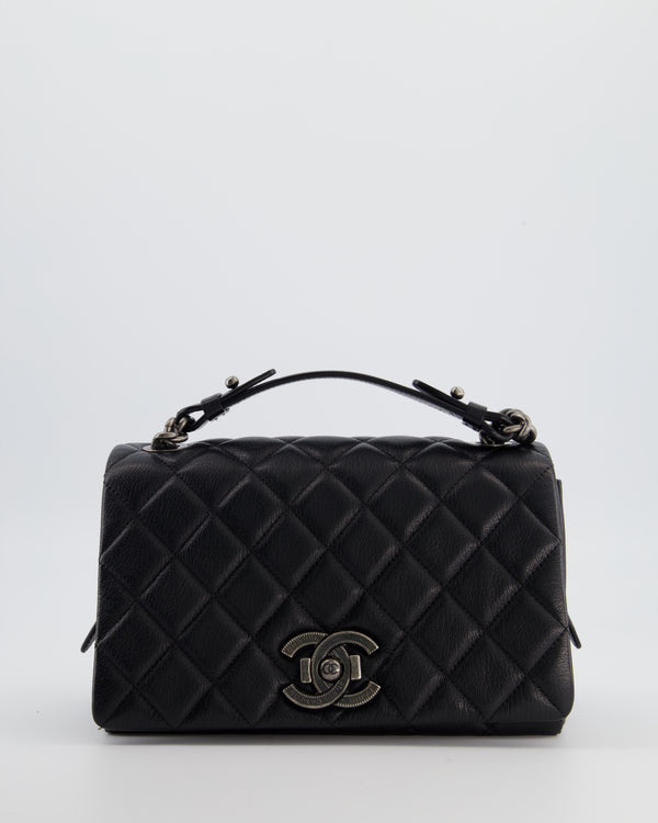 Chanel Black City Rock Bag in Goatskin Leather with Ruthenium Hardware