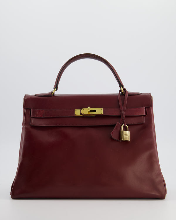 Hermès Vintage Kelly 32 in Rouge H Box Calf Leather with Gold Hardware